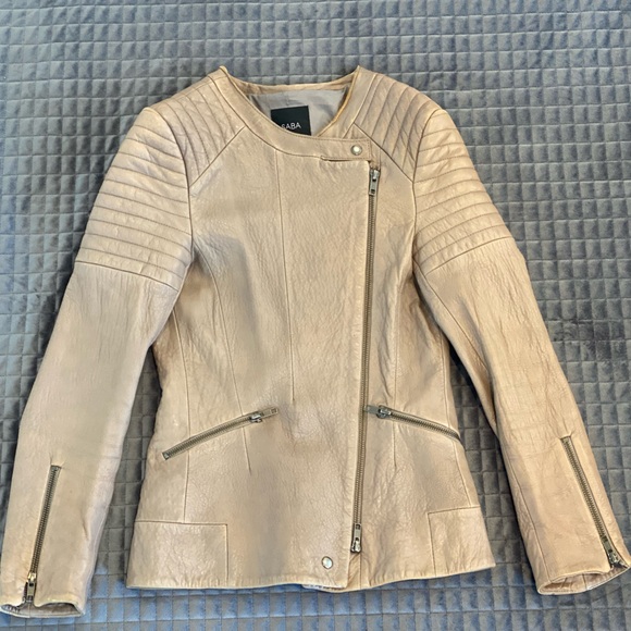 Saba Erica Biker Leather Jacket Size 6 - Picture 5 of 6